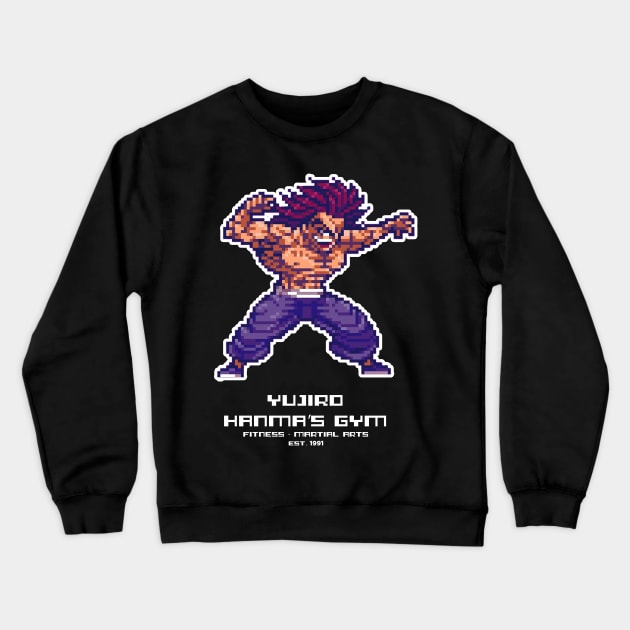 yujiro hanma's gym pixle Crewneck Sweatshirt by Japanese Mask Art